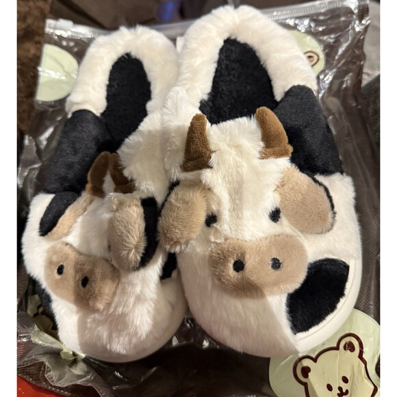 Kids Unisex Slipper Cartoon Cow Cotton Slippers US 5-6 Toddler Bedroom Home - Picture 8 of 8